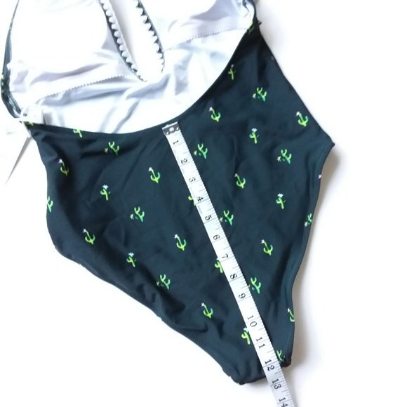 Cupshe Cactus Print Plunge One Piece Swim Suit S - Picture 6 of 12